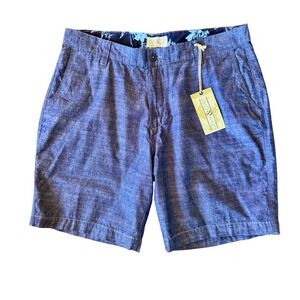 Ocean & Coast Mens Blue  Flat Front Chino Shorts Size 34 NWT #golf #preppy